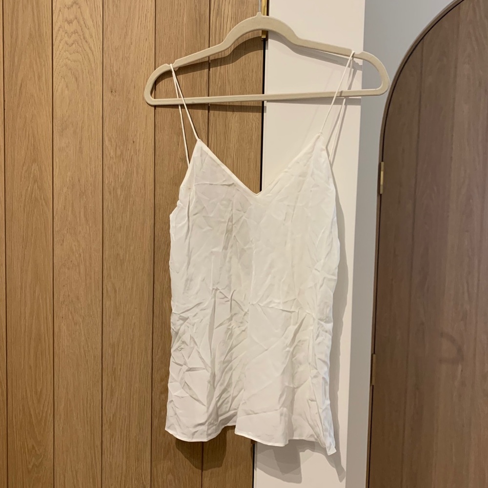 Iro White Silk Tank Top